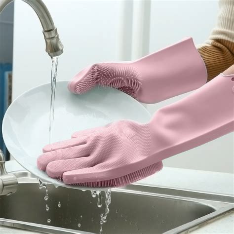 Silicone Dishwashing Gloves with Scrubbers | Redeem Source