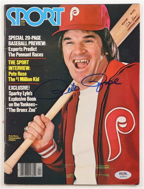 Pete Rose Signed Sport Baseball Magazine Psa Pristine Auction