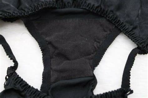 Vintage Delicates Satin String Bikini Panties Shinny Black Large