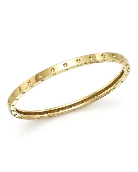 Roberto Coin 18k Yellow Gold Symphony Dotted Hinged Bracelet Jewelry And Accessories