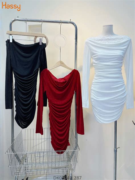 Hassy Đầm body phối ren cổ nhúng tùng ren màu CL KT Hassy vn Thời trang nữ hot trend