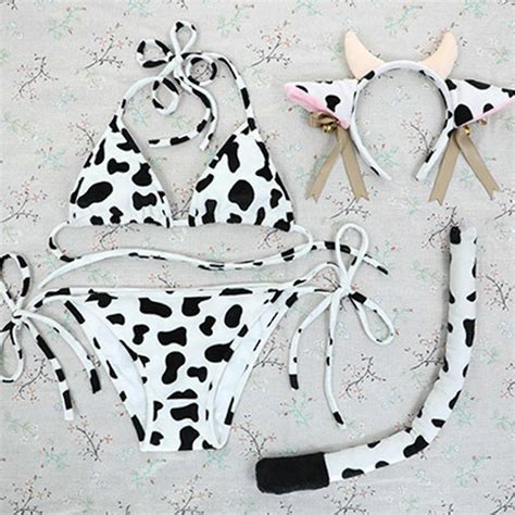 Sexy Lingerie Cow Print Cosplay Costume Fancy Dress Roleplay Uniform Sex Bikini Fruugo UK