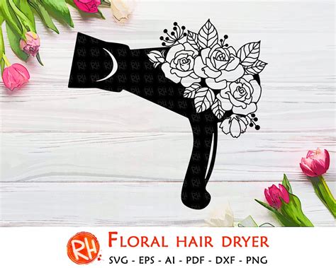 Floral Hair Dryer Svg Hair Stylist Svg Blow Dryer Etsy