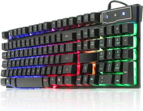 Teclado Gamer Backlight Led RGB USB Teclas Multimídia ABNT2 Semi