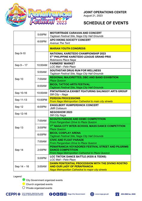 Peñafrancia Festival 2023 ~ Naga City Deck