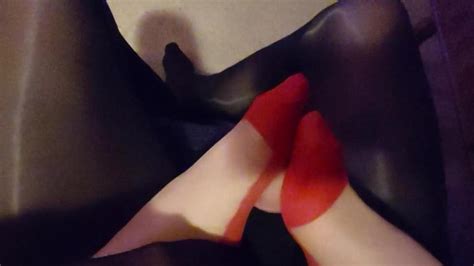 Red Cuban Heel Footjob Foreplay With Nylon Dick Night Sex Tnaflix