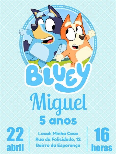 Fazer Convite Online Convite Digital Bluey E Bingo Anivers Rio Festa