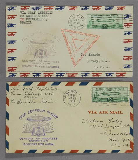 Lot AIRSHIP GRAF ZEPPELIN FLOWN POSTAL COVERS 1933