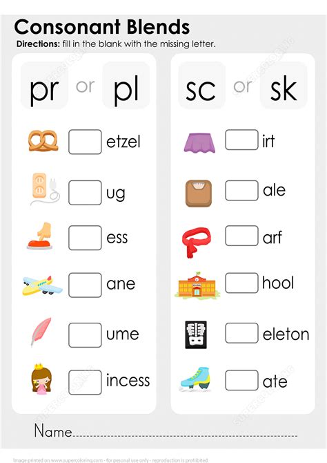 Consonant Blends Worksheet Free Printable Puzzle Games