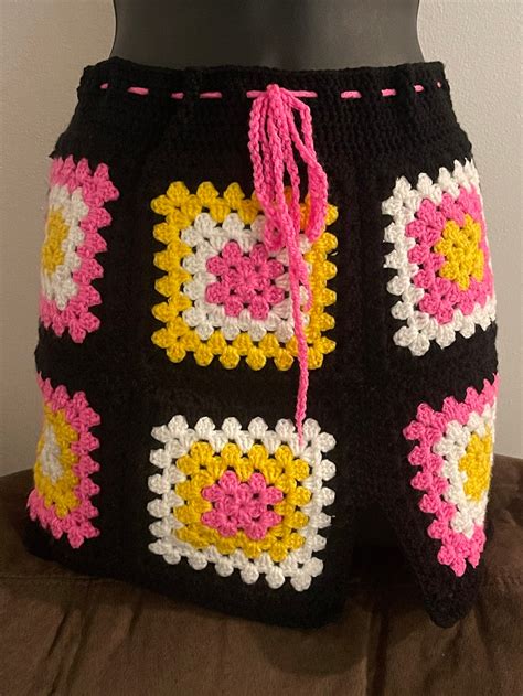 Granny Square Styled Bikini Top And Skirt Set Etsy