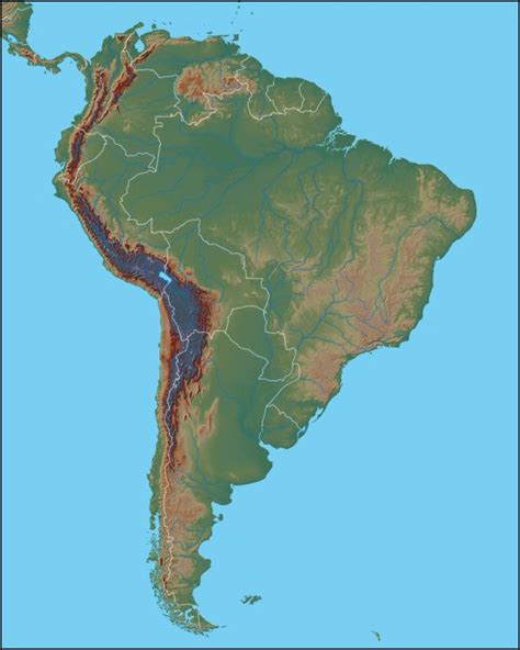 Physical Map of South America
