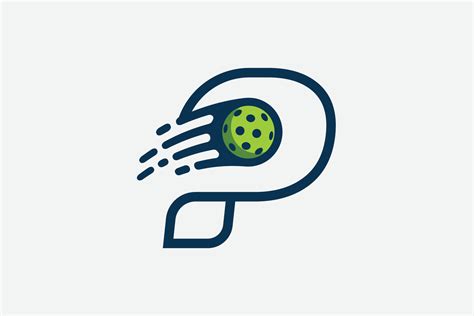 Pickleball Logo With A Combination Of Letter P And A Moving Ball In