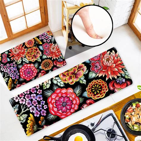 Amazon Infisible Spring Boho Floral Cushioned Anti Fatigue Kitchen