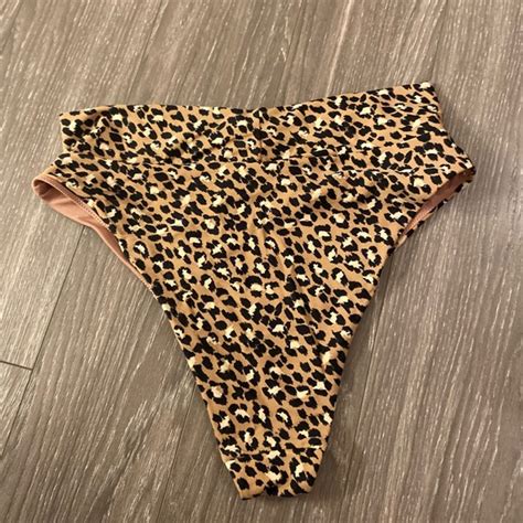 Aerie Swim Aerie High Cut Cheeky Leopard Bikini Bottom Nwot Xl