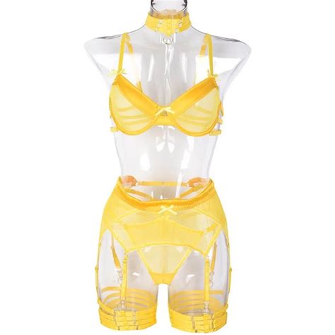 Lingerie Bra Set In Yellow Beach Babe Bikini