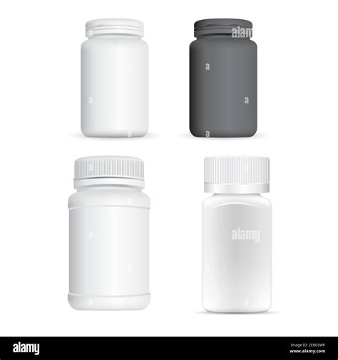 Plastic Pill Bottle White Supplement Jar 3d Container Blank Medicine