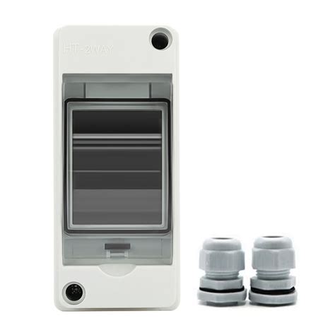 HOT HT 2 IP65 Waterproof Distribution Breaker Box Panel Installation 2 WAY PC Outdoor