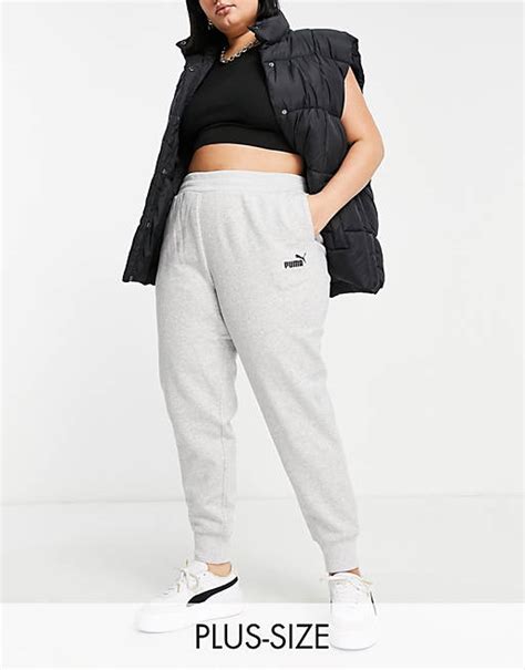 Puma Plus Essentials Logo Joggers In Grey Asos