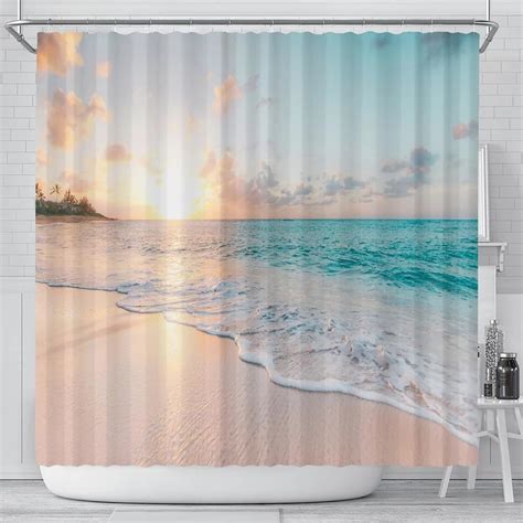 Beach Morning Sunrise Shower Curtain Americanteeshop Beach