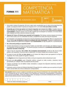 PAES de Invierno Competencia Matemática 1 M1 Proceso de Admisión