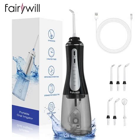 Ирригатор для полости рта Fairywill, 5 режимов, 350 мл | AliExpress
