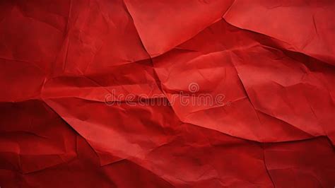 Red Crumpled Paper Texture Blank Background With Creases Stock Image