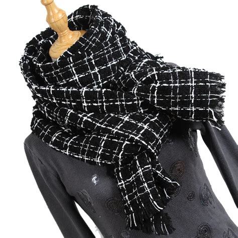 New Winter Scarf Fashion Black white Women Scarf Plaid Cashmere Scarves Women Large size ...