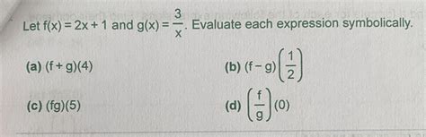 Answered 3 Let F X 2x 1 And G X … Bartleby