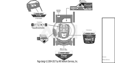 Troy Bilt 12abd3bz711 Tb 360 2016 Tb 360 12abd3bz711 2016 Parts