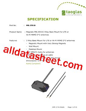 MB.250.B Datasheet(PDF) - Taoglas antenna solutions