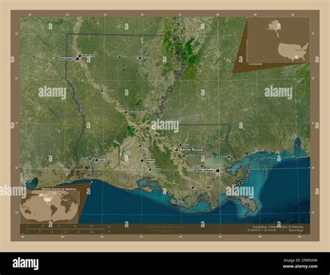 Louisiana, state of United States of America. Low resolution satellite ...