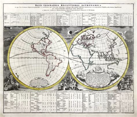 Cartina Del Mondo Originale Incisione Cartina Geografica Doppelmayr