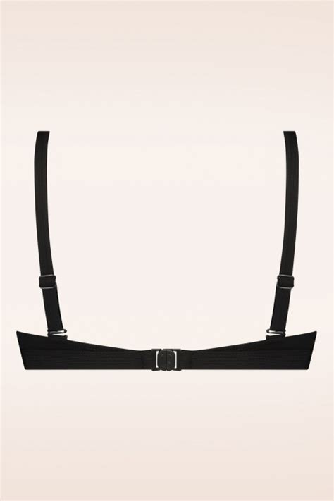 TC Beach Haut de bikini triangle côtelé noir