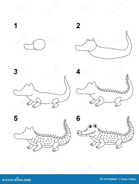 Crocodile Cartoon Drawing Step By Step At June Blackwell Blog