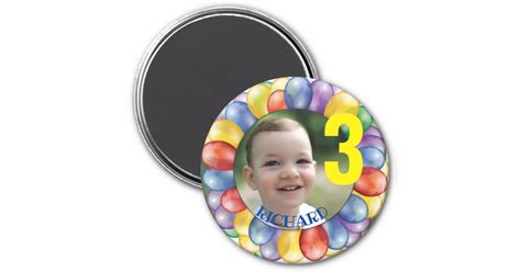 Personalized Birthday Circle Magnet | Zazzle