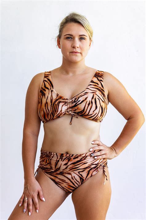 G Ra Od Bikini Na Du Y Biust Zabudowana Comodo Print Tigra Modne Lato Bodya Eu