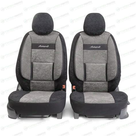 Чехлы Autoprofi Comfort для передних сидений, велюр, черный/темно-серый ...