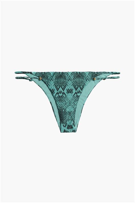 Vix Paula Hermanny Piercing Snake Print Low Rise Bikini Briefs