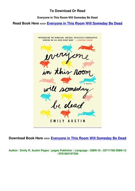 Everyone In This Room Will Someday Be Dead
