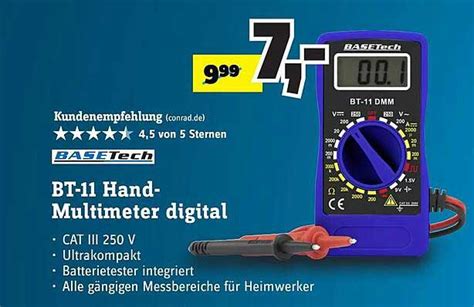 Basetech Bt-11 Hand-multimeter Digital Angebot bei Conrad - 1Prospekte.de