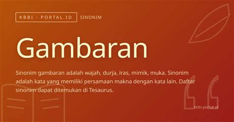 sinonim gambaran sinonim kbbi portalid