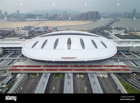 An aerial view of the Hong Kong-Zhuhai-Macau Bridge Zhuhai Port of the ...