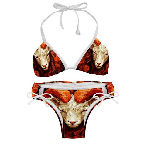 Aries Constellation Swimsuit Women Bikinis Detachable Sponge Adjustable Strap Bikini Set Two