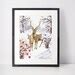 Winter Deer Painting Winter Wall Decor Christmas (Download Now) - Etsy