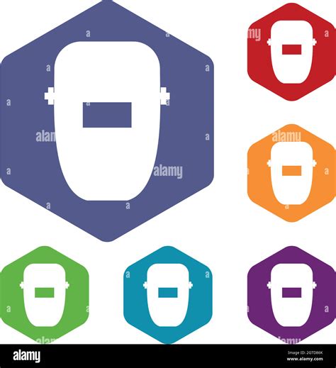 Welding Mask Icons Set Stock Vector Image Art Alamy