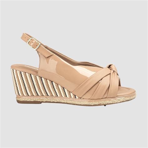 SANDALIA ANABELA SALTO ALTO NUDE Shopee Brasil