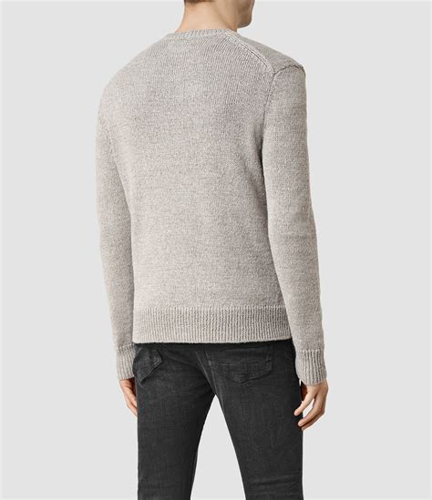 Allsaints Thwaite Crew Sweater Usa Usa In Gray For Men Lyst