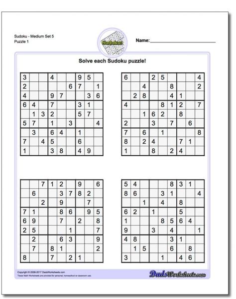 Sudoku Printable Sheets With Answer