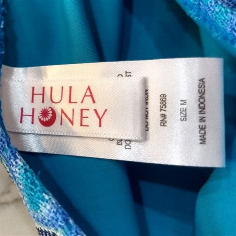 Swim Hula Honey Bikini M Blue Festival Chevron Crochet Poshmark