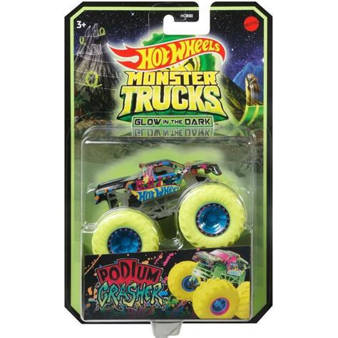 Hot Wheels Monster Trucks svítící ve tmě Podium Crasher Maxíkovy hračky
